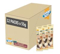 Good Boy - Small Chewy Braids - Dog Chews - Made With Beef Hide and Beef Flavouring - 55 Grams - With Probiotics To Aid Digestion - Case o