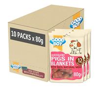 Good Boy - Succulent Pigs in Blankets - Dog Treats - Made With 100% Natural Meat - 80 Grams - Loved By Dogs All Year Round - Case of 10
