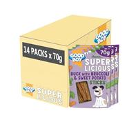 Good Boy Superlicious Duck, Broccoli & Sweet Potato Sticks - Natural Dog Treats - Low Fat Training Treats - Bulk Box - 14 x 70g