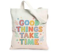 Good Canvas Tote Bag for Women, Modern Playful Things Take Spring Pastel Washable Reusable Everyday Tote Bag for Shopping B, Pastel, 13x15 Inch