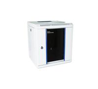 Good Connections 10 inch wall housing, 6U, pure white (RAL9010), 312 x 300 mm, fully assembled, lockable safety glass door and side panels.