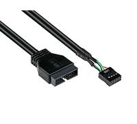 Good Connections Adaptor Internal USB 3.0 Pin Header Male to USB 2.0 Pin Header Female Black 0.30 m / 30 cm