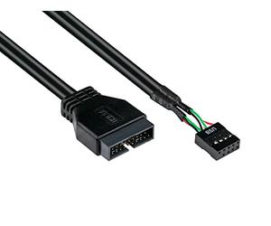 Good Connections Adaptor Internal USB 3.0 Pin Header Male to USB 2.0 Pin Header Female Black 0.30 m / 30 cm
