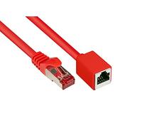 Good Connections Cat.6 Ethernet LAN Patch Cable Extension with Latch Protection RNS, S/FTP, PiMF, PVC, 250MHz, OFC, CU - Gigabit-Enabled (10/100/1000-Base-T Ethernet Networks) - Red, 0.5 m