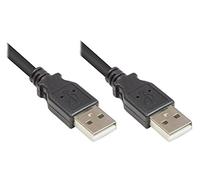 Good Connections Connection Cable USB 2.0 Male A to Male A, Foil and Braid Shielding, Copper Wire grey black 5 m