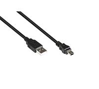 Good Connections Connection Cable USB 2.0 Male A to Mini B 5-Pin Male - Foil and Braid Shielding, Copper Cores (OFC) - Black, 0.3 m