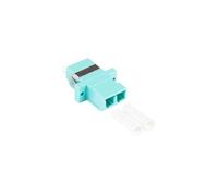 Good Connections LWL Duplex Coupling - LC (UPC) to LC (UPC) - for OM3 Cables - Multimode - Plastic Housing with Flange - Ceramic Sleeve - Aqua