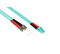 Good Connections LWL Duplex Patch Cable LC to SC Multimode 50/125 Inch Fibre Optic OM3 - Aqua/Türkis 20 m