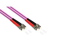 Good Connections LWL Duplex Patch Cable LC to SC Multimode 50/125 Inch Fibre Optic OM4 - Violett/Pink 10 m
