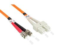 Good Connections LWL Duplex Patch Cable LC to SC Multimode 50/125 Inch Fibre Optic orange OM2 - Orange 0.5 m