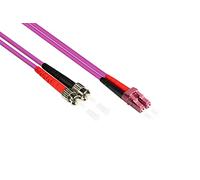 Good Connections LWL Duplex Patch Cable LC to SC Multimode 50/125 Inch Fibre Optic orange OM4 - Violett/Pink 15 m