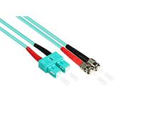 Good Connections LWL Duplex Patch Cable LC to SC Multimode 50/125 Inch Fibre Optic turquoise OM3 - Aqua/Türkis 15 m