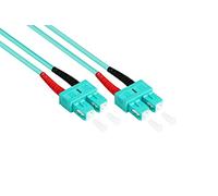 Good Connections LWL Duplex Patch Cable LC to SC Multimode 50/125 Inch Fibre Optic turquoise OM3 - Aqua/Türkis 5 m
