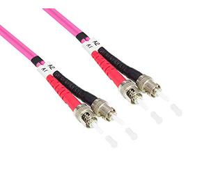 Good Connections LWL Duplex Patch Cable LC to SC Multimode 50/125 Inch Fibre Optic turquoise OM4 - Violett/Pink 1 m