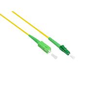 Good Connections OS2 Fibre Optic Cable - Simplex - LC (APC) to SC (APC) - Singlemode 9/125 - 0.5m Yellow - For FTTH/FTTB/FTTO/FTTx/Routers/FritzBox/Modem
