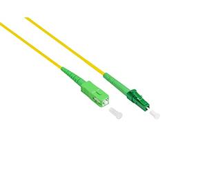 Good Connections OS2 Fibre Optic Cable - Simplex - LC (APC) to SC (APC) - Singlemode 9/125 - 0.5m Yellow - For FTTH/FTTB/FTTO/FTTx/Routers/FritzBox/Modem