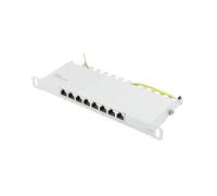 Good Connections® Patch Panel / Patch Panel - 10" - Server Mounting / Rack Mounting - Cat. 6, 250 MHz - GIGABIT Capable - 8 Port - 0.5 HE - STP Shielded - Tool Opening - Light Grey (RAL7035)