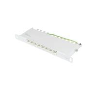 Good Connections® Patch Panel / Patch Panel - 10" - Server Mounting / Rack Mounting - Cat. 6A, 500 MHz - 10-GIGABIT Compatible - 8-Port - 0.5U - STP Shielded - Tool Opening - Light Grey (RAL7035)