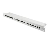 Good Connections® Patch Panel/Patch Panel - 19" - Server Mounting/Rack Mounting - Cat. 6, 500 MHz - GIGABIT Capable - 24-Port - 1U - STP Shielded - Tool-less Opening - Light Grey (RAL7035)