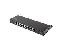 Good Connections® Patch panel/patch panel - desktop - cat. 6, 250 MHz - gigabit capable - 8 port - 0.5 HE - STP shielded - tool opening - jet black (RAL9005)