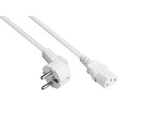 Good Connections Power Cable - 1.8 m - Earthing Contact Plug Type E+F (CEE 7/7, Angled) to C13 IEC Socket (Straight) - Copper Conductor CU - 0.75 mm² - Cold Device Cable for PC, Monitor and Much More