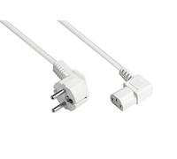 Good Connections Power Cable - 5 m - Earthing Contact Plug Type E+F (CEE 7/7, Angled) to C13 IEC Socket (Straight) - Copper Conductor CU - 1.00 mm² - Cold Appliance Cable for PC, Monitor and Much More