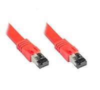 Good Connections Premium Cat. 8.1 Flat Patch Cable 2 m U/FTP 40 GBit/s 2000 MHz Copper Conductor CU Halogen- LSZH Network LAN Cable Compatible with CAT. 7/6 / 5e Red