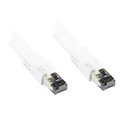 Good Connections Premium Cat 8.1 Flat Patch Cable - 3 m - U/FTP - 40 GBit/s - 2000 MHz - Copper Conductor CU - Halogen- LSZH - Network LAN Cable Compatible with CAT.7 / 6A / 6 / 5e - White