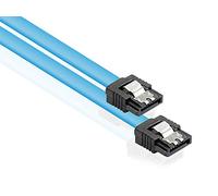 Good Connections Premium SATA 3 SSD HDD Cable with Locking Protection/Locking - 2x Straight Connector - Blue, 0.3 m