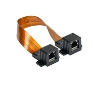 Good Connections RJ45 Ethernet LAN Door/Window Feed-Through - High-Quality, Extremely Flat - RJ45 Socket on Both Sides - Total Length Including Plug 25 cm, Flexible Length 18 cm