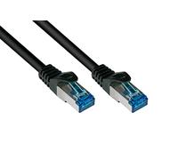Good Connections® SmartFLEX Cat.6A Patch Cable - 5 m - Highly Flexible Short 10 Gigabit Premium Ethernet Cable Copper Conductor / CU - Latch Protection - S/FTP PiMF - Halogen-Free (LSZH) - 500 MHz - Black