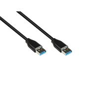 Good Connections USB 3.2 Gen.2 Cable - 10 GBit/s / 3 A - Male A to Male A - High-Quality Copper Conductor - Black - 0.5 m / 50 cm