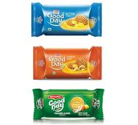 Good Day Biscuits Combo Pack - Pista, Cashew & Butter 72g (5 Each) | Crunchy & Flavourful Cookies | Perfect Tea-Time Snacks & Anytime Treats