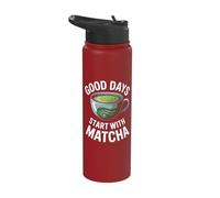 Good Days Start with Matcha Enthusiast Slogan Stainless Steel Insulated Water Bottle