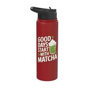 Good Days Start with Matcha Funny Iced Matcha Stainless Steel Insulated Water Bottle