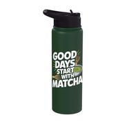 Good Days Start with Matcha Ritual Stainless Steel Insulated Water Bottle