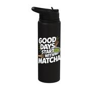 Good Days Start with Matcha Ritual Stainless Steel Insulated Water Bottle