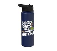 Good Days Start with Matcha Ritual Stainless Steel Insulated Water Bottle