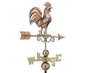 Good Directions Bantam Rooster Farmhouse Copper Weathervane - Steel - L47 X W47 X H86.6 Cm