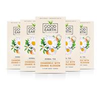 Good Earth Tea Co. Chamomile & Orange Blossom Tea Bags - Naturally Caffeine-Free Herbal Blend with Chamomile and Soft Floral Orange Blossom - 5 x 15 Plant-Based Teabags