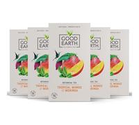 Good Earth Tea Co. Tropical Mango & Moringa Tea Bags - Fruit Flavoured Herbal Blend with Mango, Moringa, Rose and Green Tea - 5 x 15 Plant-Based Teabags