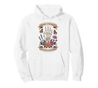 Good Energy Contagious Skeleton Hand Floral Pullover Hoodie