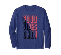 Good Energy Vibes Only Retro Positive Typography Long Sleeve T-Shirt