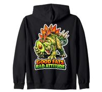 Good Fats Bad Attitude Stegosaurus Zip Hoodie