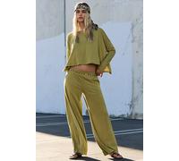 Good Feels Long Pant Set by free-est at Free People in Avocado, Size: Medium - female