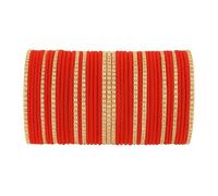GOOD FIND Indian Bangles for Women Red Colour Traditional Plain Metal Bracelet Set - Jewelry For Wedding and Party Wear