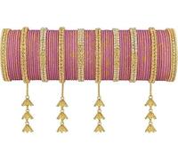GOOD FIND Traditional Indian Chuda Bangles for Women - Bridal Wedding & Party Wear Jewelry - Lightweight Metal Wrist Bracelet with Beautifully Charming Design - Ethnic Bollywood Style Bangles Set