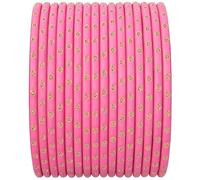 GOOD FIND Traditional Pink Colour Metal Bangle Bracelet for Women - Best Plain Design Jewelry for Weddings, Parties & Festive Wear, L, Metal, Ruby