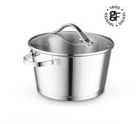 GF900264 Good Food in partnership Tower 24cm Casserole with Tempered Glass Lid, Satin Interior Finish, Induction Compatible, Stainless Steel