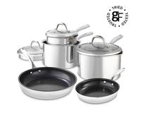 Good Food by Tower Tri-Ply 5 Piece Cookware Set with Lids, Induction Compatible, Stainless Steel